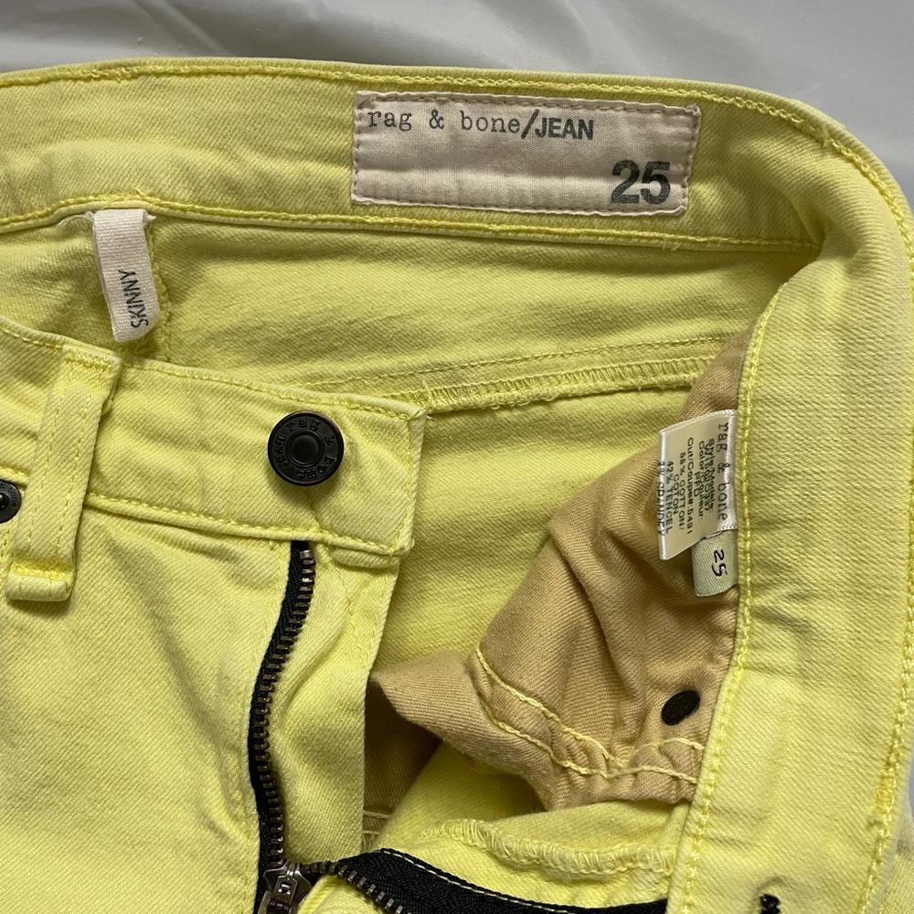 Rag & Bone Lemon Yellow Skinny Jeans - Picture 8 of 15